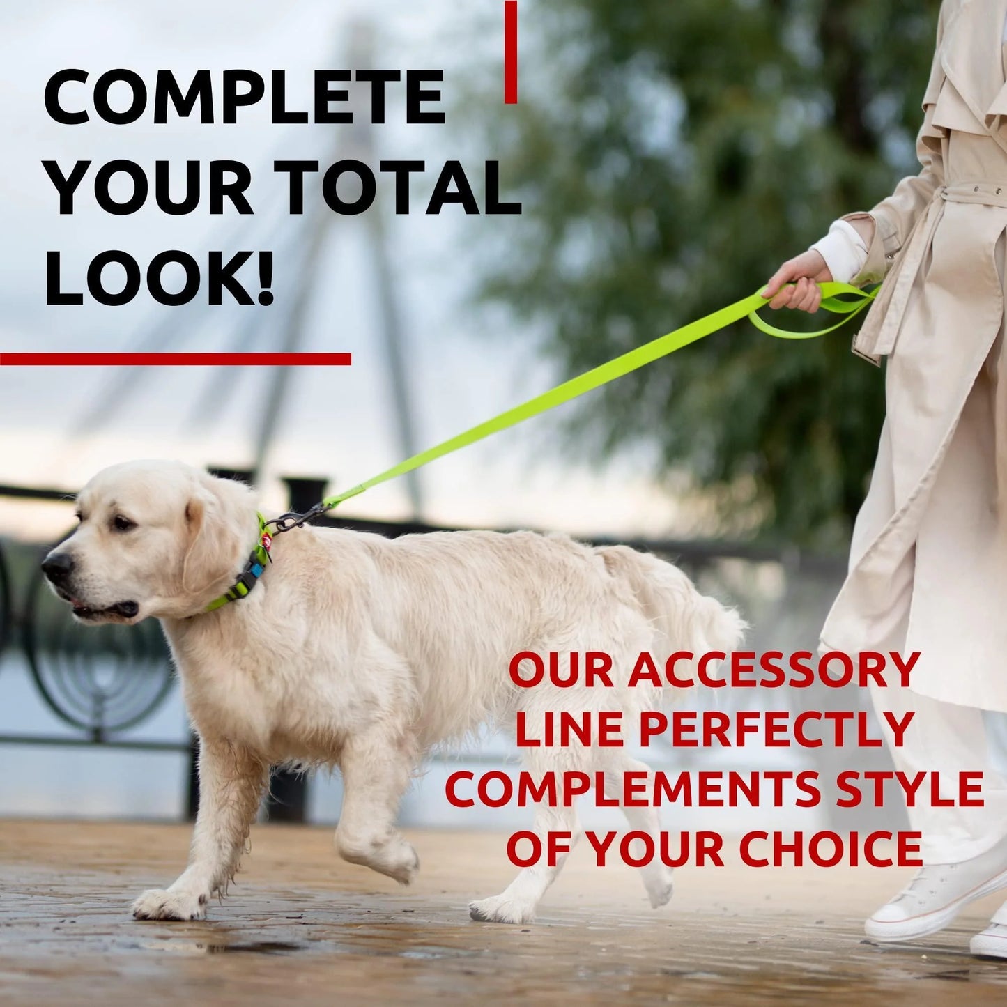 WAUDOG Waterproof Dog Leash 4 Ft 6 Ft anti Slip Dog Leash for Large Dogs Small and Medium Dogs Heavy Duty Dog Leash with Water and Dirt Resistant Long or Short Dog Leashes for Boy & Girl Dogs